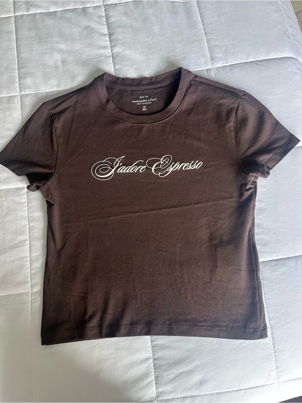 Abercrombie & Fitch Brown Graphic 'J'adore Espresso' Tee